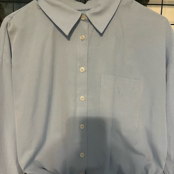 Maeve Light Blue Button Down Shirt NWOT oversized fit - Picture 5 of 11
